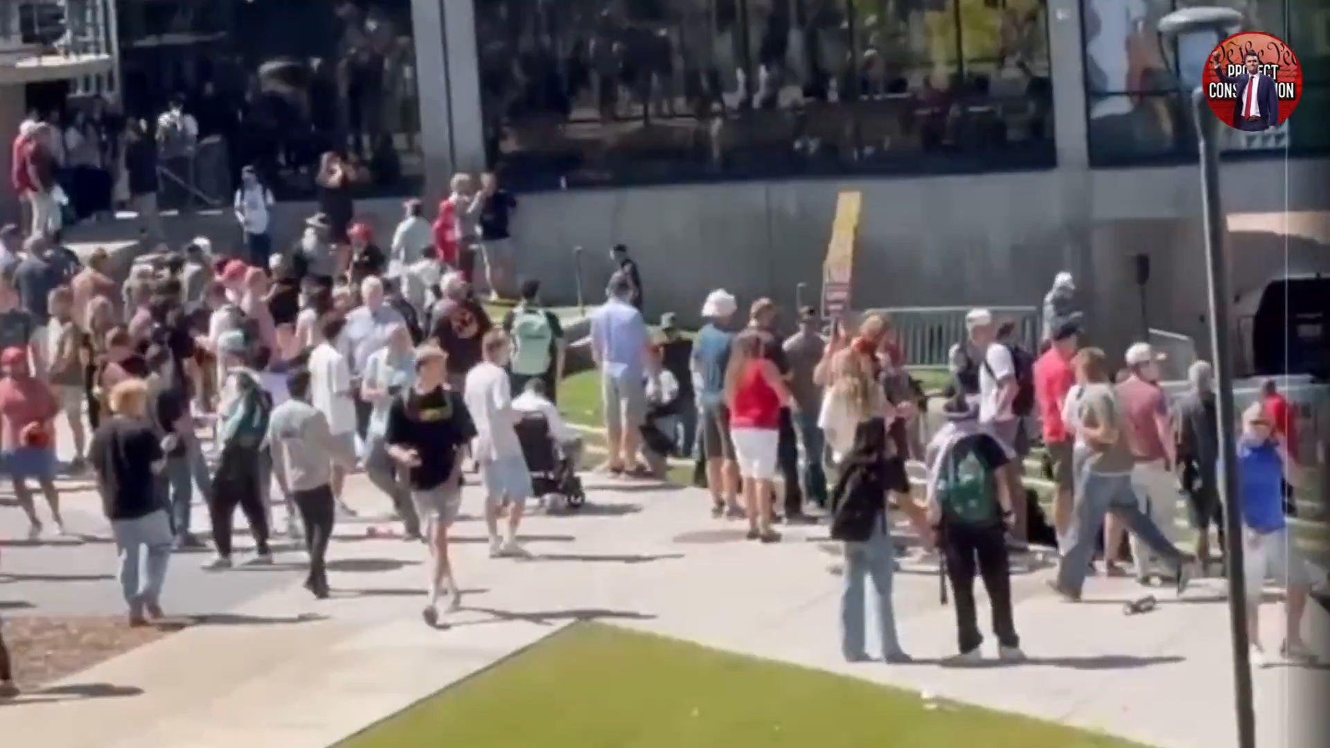 Sorenson Center balcony footage following the aftermath.